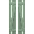 thumbnail image 1 of Ekena Millwork 11 1/2"W x 35"H Americraft Three Board (2 Batten) Exterior Real Wood Spaced Board-n-Batten Shutters w/ Z-Bar (Per Pair), Track Green, 1 of 10
