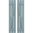 thumbnail image 1 of Ekena Millwork 11 1/2"W x 37"H Americraft Three Board (2 Batten) Exterior Real Wood Spaced Board-n-Batten Shutters w/ Z-Bar (Per Pair), Peaceful Blue, 1 of 10