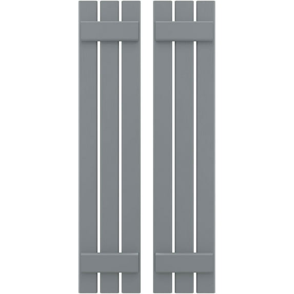 Ekena Millwork 11 1/2"W x 40"H Americraft Three Board (2 Batten) Exterior Real Wood Spaced Board-n-Batten Shutters (Per Pair), Ocean Swell
