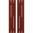 thumbnail image 1 of Ekena Millwork 11 1/2"W x 45"H Americraft Three Board (2 Batten) Exterior Real Wood Spaced Board-n-Batten Shutters w/ Z-Bar (Per Pair), Pepper Red, 1 of 10