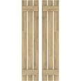 thumbnail image 1 of Ekena Millwork 11 1/2"W x 46"H Americraft Three Board (2 Batten) Exterior Real Wood Spaced Board-n-Batten Shutters (Per Pair), Unfinished, 1 of 10