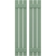 thumbnail image 1 of Ekena Millwork 11 1/2"W x 47"H Americraft Three Board (2 Batten) Exterior Real Wood Spaced Board-n-Batten Shutters (Per Pair), Track Green, 1 of 10