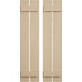 thumbnail image 1 of Ekena Millwork 11 1/2"W x 48"H Rustic Two Board Spaced Board-n-Batten Sandblasted Faux Wood Shutters (Per Pair), Primed Tan, 1 of 11