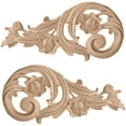 thumbnail image 1 of Ekena Millwork 11 1/2"W x 5 1/2"H x 1"D (Each Side) Large Rose Scrolls (Pair), Alder, 1 of 1