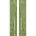 thumbnail image 1 of Ekena Millwork 11 1/2"W x 52"H Americraft Three Board (2 Batten) Exterior Real Wood Spaced Board-n-Batten Shutters w/ Z-Bar (Per Pair), Moss Green, 1 of 10