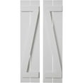 thumbnail image 1 of Ekena Millwork 11 1/2"W x 52"H Rustic Two Board Spaced Board-n-Batten Smooth Faux Wood Shutters w/Z-Board (Per Pair), Primed Tan, 1 of 11