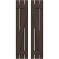 thumbnail image 1 of Ekena Millwork 11 1/2"W x 55"H Americraft Three Board (2 Batten) Exterior Real Wood Spaced Board-n-Batten Shutters w/ Z-Bar (Per Pair), Raisin Brown, 1 of 10