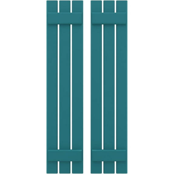 Ekena Millwork 11 1/2"W x 67"H Americraft Three Board (2 Batten) Exterior Real Wood Spaced Board-n-Batten Shutters (Per Pair), Antigua