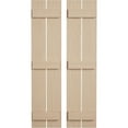 thumbnail image 1 of Ekena Millwork 11 1/2"W x 78"H Rustic Two Board Spaced Board-n-Batten Sandblasted Faux Wood Shutters (Per Pair), Primed Tan, 1 of 11