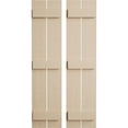 thumbnail image 1 of Ekena Millwork 11 1/2"W x 80"H Rustic Two Board Spaced Board-n-Batten Rough Cedar Faux Wood Shutters (Per Pair), Primed Tan, 1 of 12