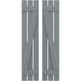 thumbnail image 1 of Ekena Millwork 11 1/2"W x 81"H Americraft Three Board (2 Batten) Exterior Real Wood Spaced Board-n-Batten Shutters w/ Z-Bar (Per Pair), Ocean Swell, 1 of 10
