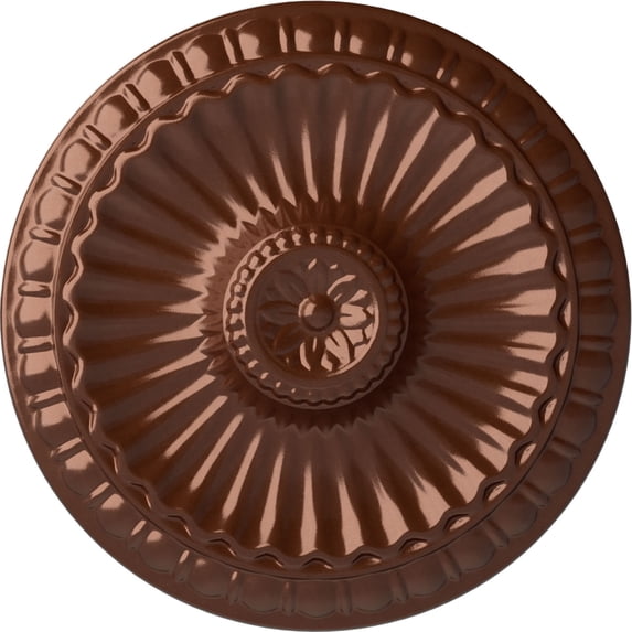Ekena Millwork 11 1/4"OD x 1 1/8"P Linus Ceiling Medallion, Hand-Painted Copper Penny