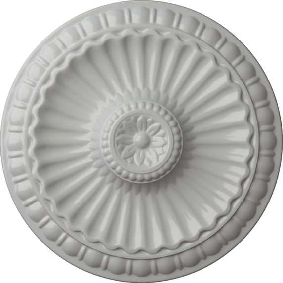 Ekena Millwork 11 1/4"OD x 1 1/8"P Linus Ceiling Medallion, Hand-Painted Frost