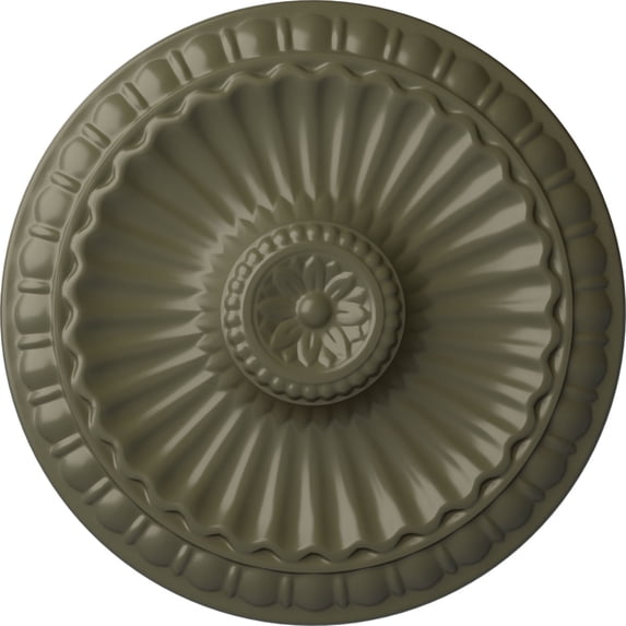 Ekena Millwork 11 1/4"OD x 1 1/8"P Linus Ceiling Medallion, Hand-Painted Painted Turtle