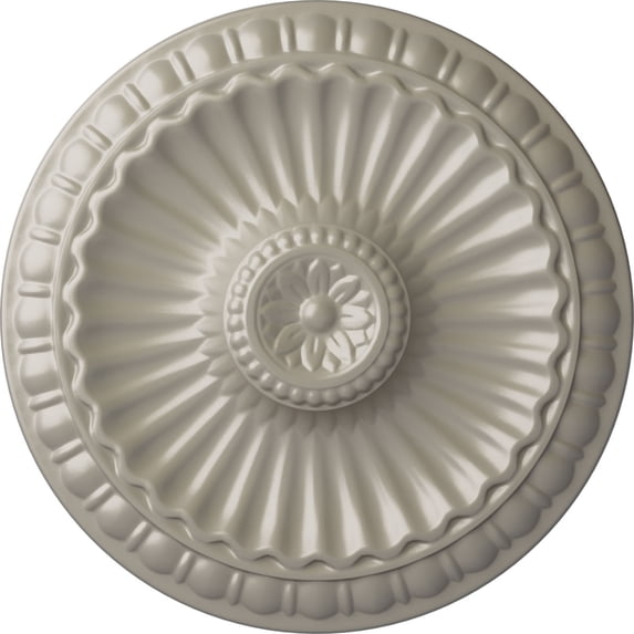 Ekena Millwork 11 1/4"OD x 1 1/8"P Linus Ceiling Medallion, Hand-Painted Pearl White