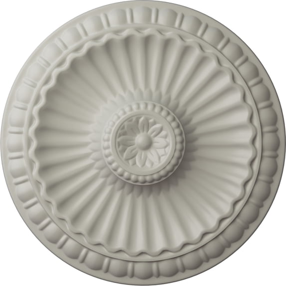 Ekena Millwork 11 1/4"OD x 1 1/8"P Linus Ceiling Medallion, Hand-Painted Pot of Cream