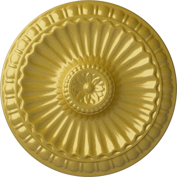 Ekena Millwork 11 1/4"OD x 1 1/8"P Linus Ceiling Medallion, Hand-Painted Rich Gold