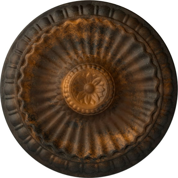 Ekena Millwork 11 1/4"OD x 1 1/8"P Linus Ceiling Medallion, Hand-Painted Rust
