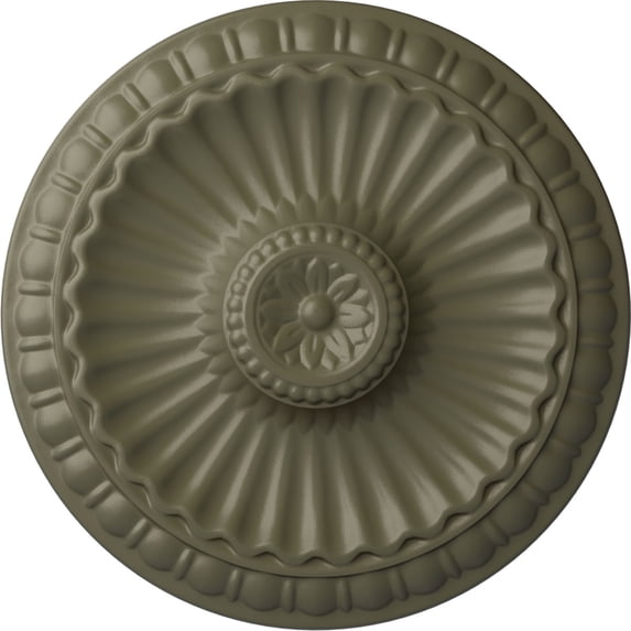 Ekena Millwork 11 1/4"OD x 1 1/8"P Linus Ceiling Medallion, Hand-Painted Spartan Stone