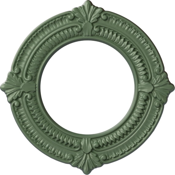 Ekena Millwork 11 1/8"OD x 6 1/8"ID x 5/8"P Benson Ceiling Medallion (Fits Canopies up to 6 1/8"), Hand-Painted Athenian Green