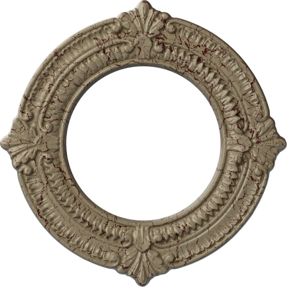 Ekena Millwork 11 1/8"OD x 6 1/8"ID x 5/8"P Benson Ceiling Medallion (Fits Canopies up to 6 1/8"), Hand-Painted Gobi Desert Crackle