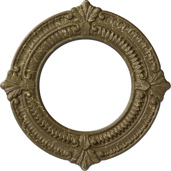 Ekena Millwork 11 1/8"OD x 6 1/8"ID x 5/8"P Benson Ceiling Medallion (Fits Canopies up to 6 1/8"), Hand-Painted Mississippi Mud Crackle