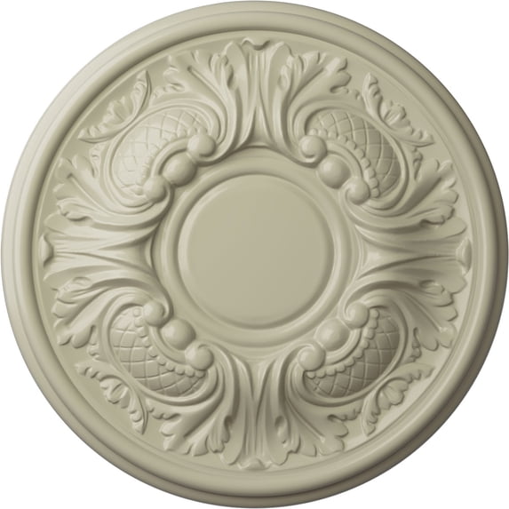 Ekena Millwork 11 3/4"OD x 1 1/4"P Wakefield Ceiling Medallion (Fits Canopies up to 3 5/8"), Hand-Painted Clear Yellow
