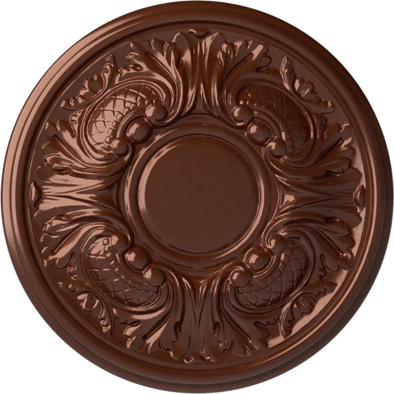 Ekena Millwork 11 3/4"OD x 1 1/4"P Wakefield Ceiling Medallion (Fits Canopies up to 3 5/8"), Hand-Painted Copper Penny