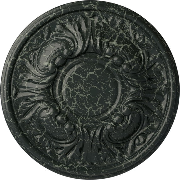 Ekena Millwork 11 3/4"OD x 1 1/4"P Wakefield Ceiling Medallion (Fits Canopies up to 3 5/8"), Hand-Painted Painted Turtle Crackle