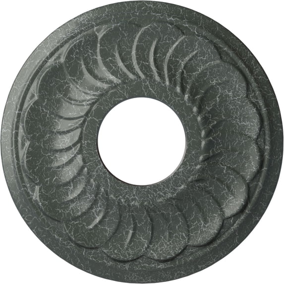 Ekena Millwork 11 3/4"OD x 3 5/8"ID x 1"P Blackthorn Ceiling Medallion (Fits Canopies up to 4 7/8"), Hand-Painted Athenian Green Crackle