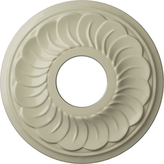 Ekena Millwork 11 3/4"OD x 3 5/8"ID x 1"P Blackthorn Ceiling Medallion (Fits Canopies up to 4 7/8"), Hand-Painted Clear Yellow