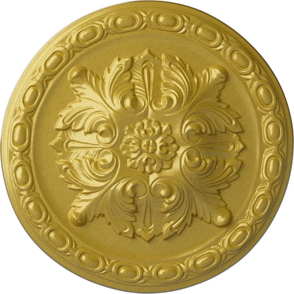 Ekena Millwork 11 3/4"OD x 3/8"P Stockport Ceiling Medallion, Hand-Painted Rich Gold