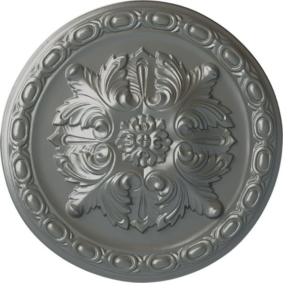 Ekena Millwork 11 3/4"OD x 3/8"P Stockport Ceiling Medallion, Hand-Painted Silver