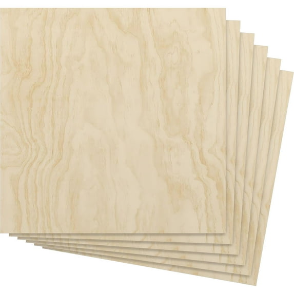 Ekena Millwork 11 3/4"W x 11 3/4"H x 3/8"T Wood Hobby Boards, Birch (6-Pack)