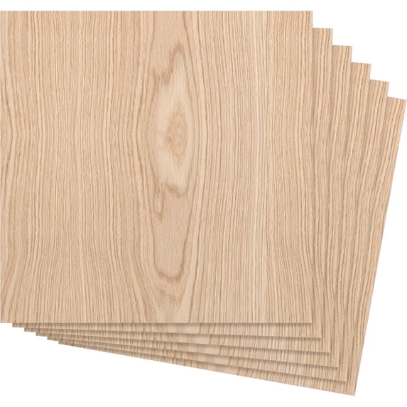 Ekena Millwork 11 3/4"W x 11 3/4"H x 3/8"T Wood Hobby Boards, Red Oak (6-Pack)