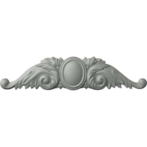 Ekena Millwork 11 3/4"W x 2 3/4"H x 5/8"P Cole Center with Scrolls Onlay
