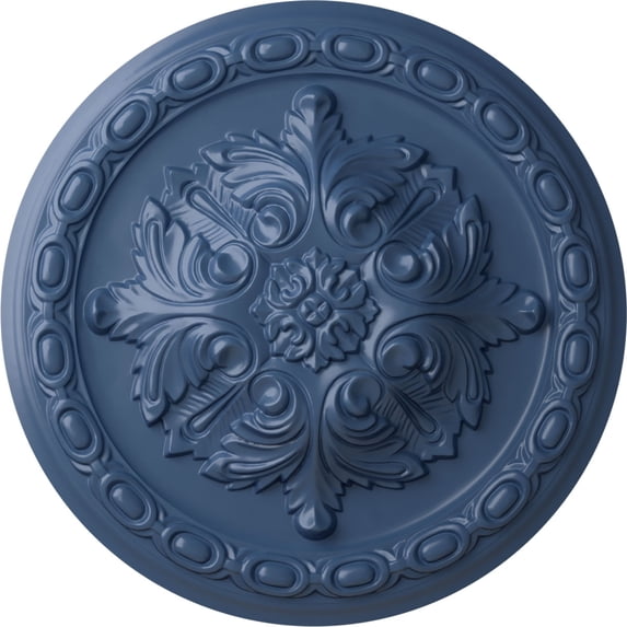 Ekena Millwork 11 3/8"OD x 2"P Acanthus Ceiling Medallion, Hand-Painted Americana