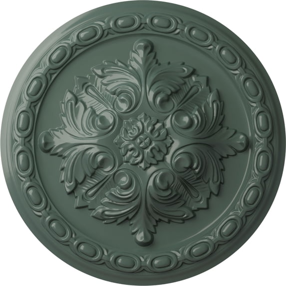 Ekena Millwork 11 3/8"OD x 2"P Acanthus Ceiling Medallion, Hand-Painted Cloud Burst