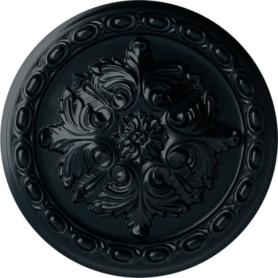 Ekena Millwork 11 3/8"OD x 2"P Acanthus Ceiling Medallion, Hand-Painted Night Shade