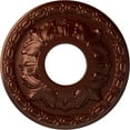 thumbnail image 1 of Ekena Millwork 11 3/8"OD x 3 5/8"ID x 1 1/8"P Leaf Ceiling Medallion (Fits Canopies up to 4 3/4"), Hand-Painted Antique Copper, 1 of 7