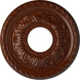 thumbnail image 1 of Ekena Millwork 11 3/8"OD x 3 5/8"ID x 7/8"P Palmetto Ceiling Medallion (Fits Canopies up to 4 1/2"), Hand-Painted Burnished Mahogany Crackle, 1 of 7