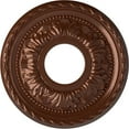 thumbnail image 1 of Ekena Millwork 11 3/8"OD x 3 5/8"ID x 7/8"P Palmetto Ceiling Medallion (Fits Canopies up to 4 1/2"), Hand-Painted Copper Penny, 1 of 7
