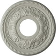 thumbnail image 1 of Ekena Millwork 11 3/8"OD x 3 5/8"ID x 7/8"P Palmetto Ceiling Medallion (Fits Canopies up to 4 1/2"), Hand-Painted Pot of Cream, 1 of 7