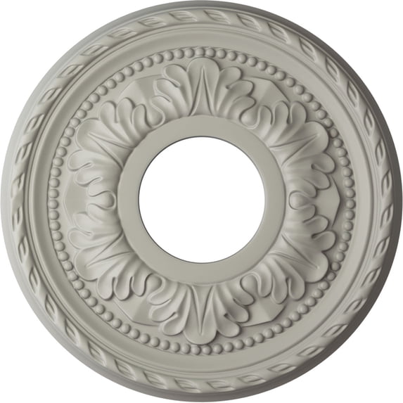 Ekena Millwork 11 3/8"OD x 3 5/8"ID x 7/8"P Palmetto Ceiling Medallion (Fits Canopies up to 4 1/2"), Hand-Painted Pot of Cream