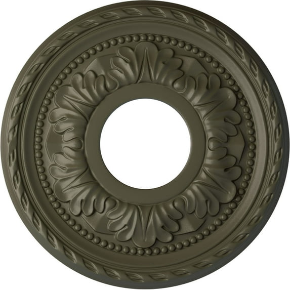 Ekena Millwork 11 3/8"OD x 3 5/8"ID x 7/8"P Palmetto Ceiling Medallion (Fits Canopies up to 4 1/2"), Hand-Painted Witch Hazel