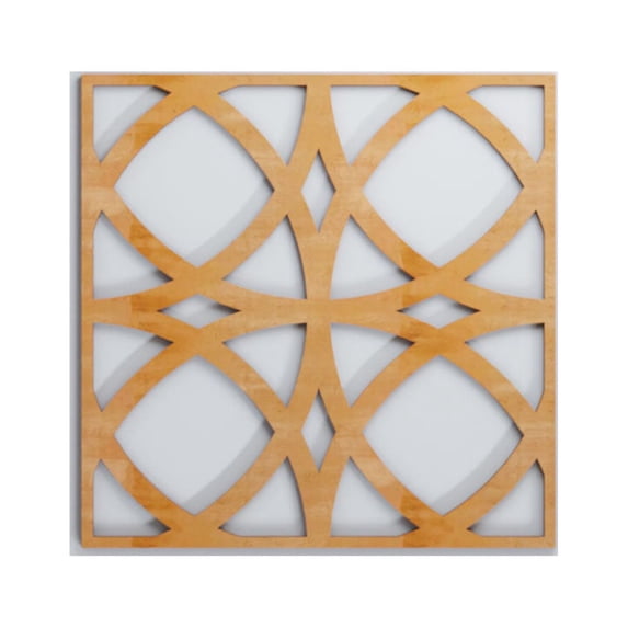 Ekena Millwork 11 3/8"W x 11 3/8"H x 1/4"T Small Fleetwood Decorative Fretwork Wood Wall Panels, Alder