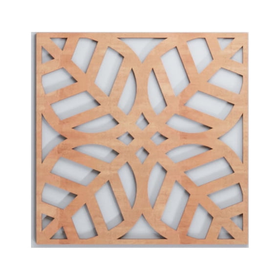 Ekena Millwork 11 3/8"W x 11 3/8"H x 1/4"T Small Garland Decorative Fretwork Wood Wall Panels, Cherry