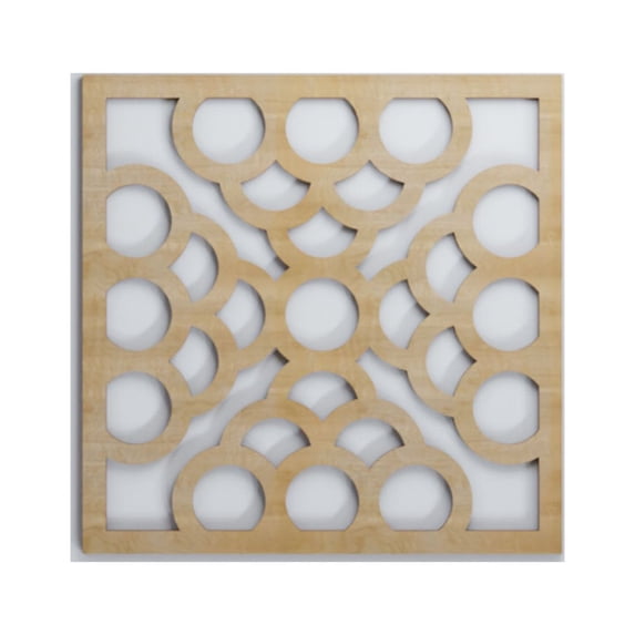 Ekena Millwork 11 3/8"W x 11 3/8"H x 1/4"T Small Harlingen Decorative Fretwork Wood Wall Panels, Hickory