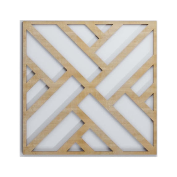 Ekena Millwork 11 3/8"W x 11 3/8"H x 1/4"T Small Killeen Decorative Fretwork Wood Wall Panels, Hickory