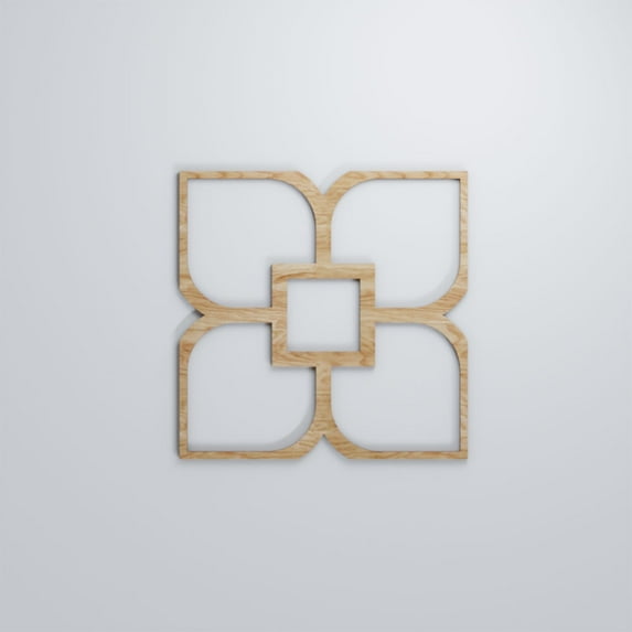 Ekena Millwork 11 3/8"W x 11 3/8"H x 1/4"T Small Olivia Decorative Fretwork Wood Wall Panels, Red Oak